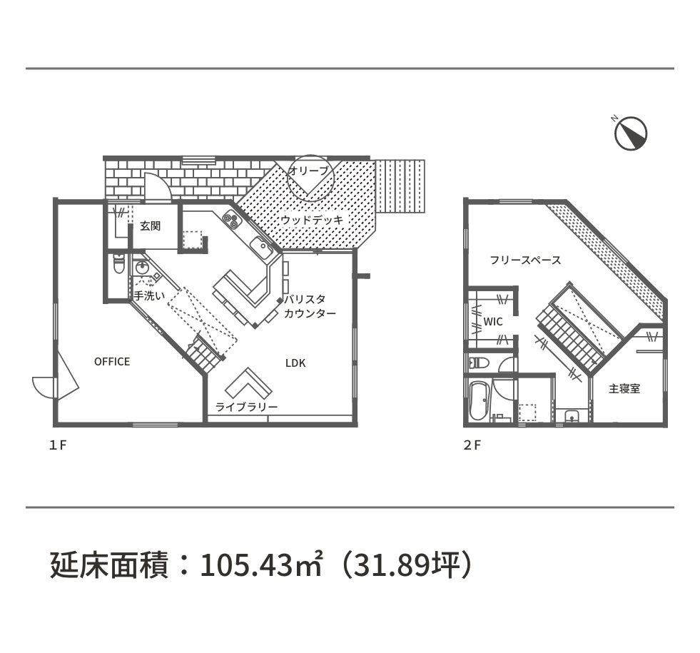 間取り画像 延床面積:105.43㎡(31.89坪)